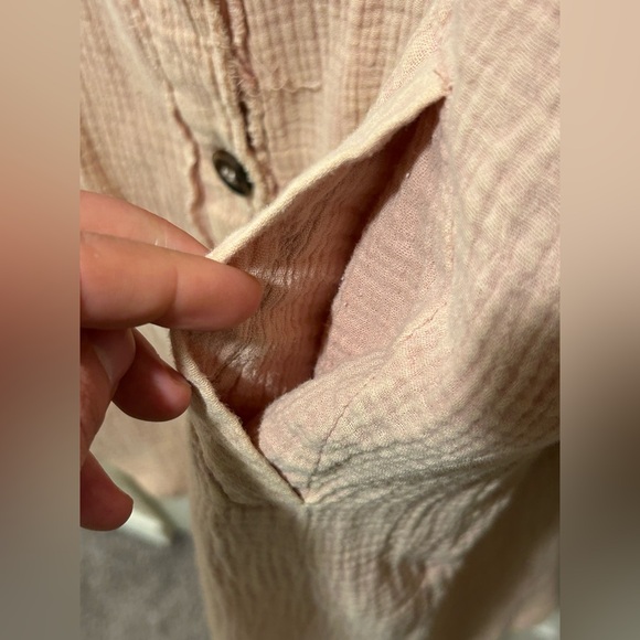 Oli & Hali Gauze Button Down Dress Duster Pink Bohemian Artsy Lagenlook,Small - Picture 7 of 7